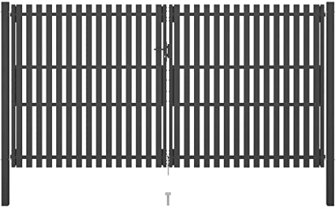 vidaXL Gartentor aus Stahl 400 x 200 cm Anthrazit