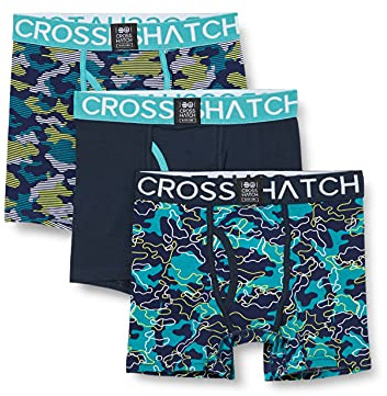 Crosshatch 3 & 5 Pack Men's Boxers, Mens Underwear Multipack, Cotton Trunks Briefs S, M, L, XL, XXL,XXXL by Clothing247