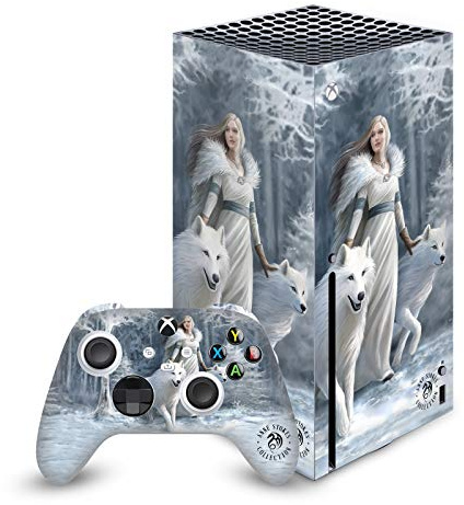 Head Case Designs Offizielle Zugelassen Anne Stokes Winter Hüter Kunst Mix Vinyl Haut Gaming Aufkleber Abziehbild Abdeckung kompatibel mit Xbox Series X Console and Controller Bundle