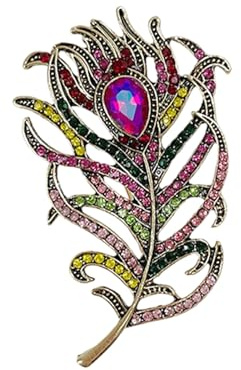 Glitzernde Pfauen-Brosche, mehrfarbig, Strasssteine, Verzierung, Anstecknadel, Kleidungszubehör für Damen und Herren, Strass-Brosche, Einheitsgröße, Wie beschrieben