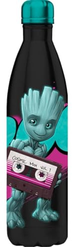 Homadict Marvel - Botella isotérmica con botella de acero inoxidable reutilizable Groot para mantener caliente y frío 12 horas, para deporte, viaje, diario, 500 ml, BPA gratis, licencia oficial