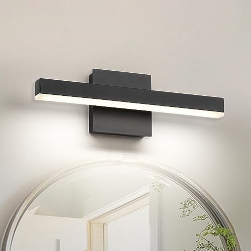 Joossnwell Black Bathroom Vanity Light Fixtures Dimmable 5CCT LED Bathroom Lighting Bar 15.75 Inch Modern Bath Lights Fixture Over Mirror 12W