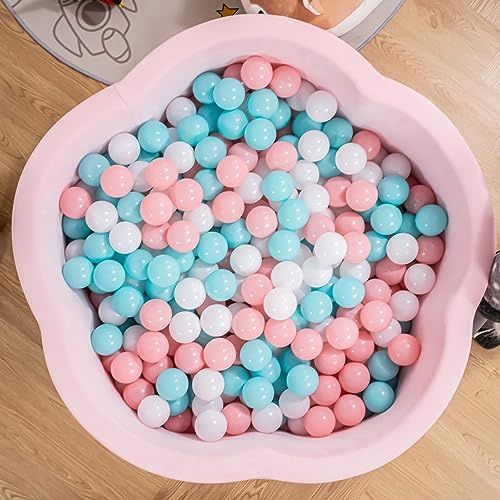 ZYSMALAT Baby Ball Pit - Premium Velvet Memory Foam Ball Pit for Toddlers 1-3 and Babies - Large Pink Flower Baby Ballpit - Indoor Soft Play Equipment for Kids - Pink - Balls NOT Included