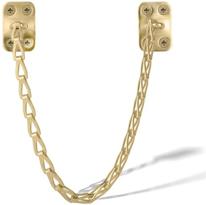 MEGA HANDLES Transom Door Chain 12-Inch, Door Chain Stopper for Transom Windows, Cabinet Door Restraint, Chain Lid Support, Durable Transom Window Hardware for Enhanced Safety - Satin Brass