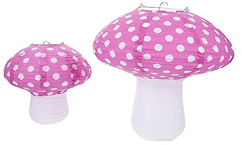 ABOOFAN 4pcs Realistic Mushroom-shaped Paper Lanterns for Fairy Garden for Party Decor Scene Decoration Props Easy to Carry Festive Atmosphere