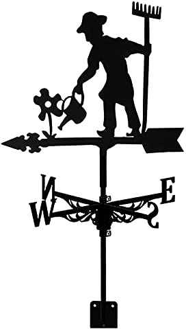 Wetterfahne Edelstahl Windfahne Für Yard Figur Praktische Windfahne Für Hof Windrichtungsanzeige Vintage Stil Metall Messwerkzeug Bauernhof Szene Home Outdoor Garten