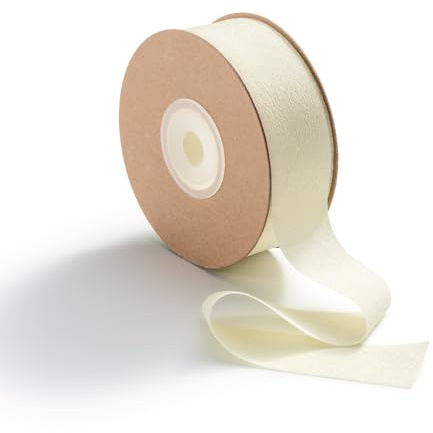 MORSUNBELA Nastro in Chiffon per Confezioni Regalo Nastri Largo Nastro per Inviti di Nozze Compleanno Bouquet da Sposa Decorazioni 2,5 cm x 23 m Crema-beige