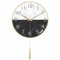QHENS Reloj de Pared Salon con Péndulo, Reloj Pared Silencioso Sin Tic TAC Blanco y Negro, Relojes de Pared Modernos 30CM, Madera & Vidrio, Decorativo