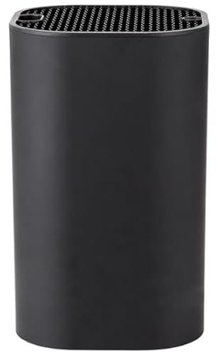 Black Knife Block Without Knives Ninonly 3 in 1 Universal Square Knife Holder Without Knives with Scissors Slot and Sharpening Rod Detachable Kitchen Knife Holder for Easy Cleaning Space Saver