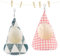 Vert-blanc/Rose-blanc Sac à Pinces à Linge, 2 Pièces Panier Pince à Linge a Suspendre, Conception Conique Sac de Rangement pour Pinces à Linge, Organisateur D'épingles à Linge pour les Petits Objets