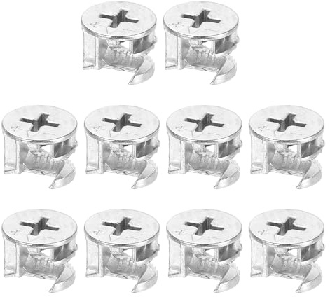 sourcing map Cam Lock Nut for Furniture, 10pcs 14.6x11.3mm Joint Connector Locking Nuts Furniture Connecting Cam Fittings