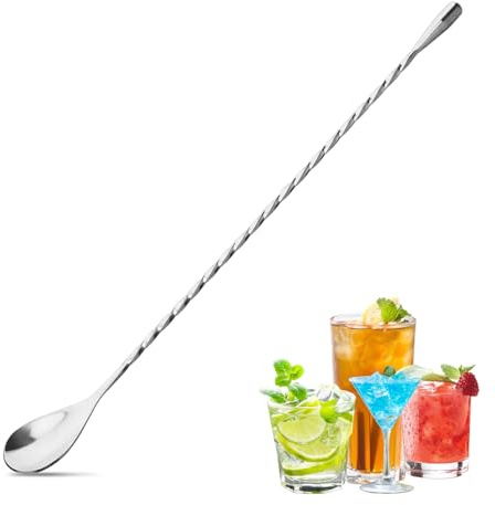 4Pcs Cocktail Spoon Long Handle Bar Spoon - 12 Metal Spoons Drink Mixers for Cocktails Stainless Steel Spoons Stirring Spoons for Coffee Bar Accessories (1)