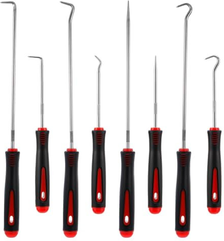 JJUNW 8 Stück Mini Pick und Haken Set, Präzision Haken Automobil Pick Werkzeug zum Entfernen von Schläuchen und Dichtungen O-Ring Werkzeug Nadel- und Haken-Satz für Autoreparatur