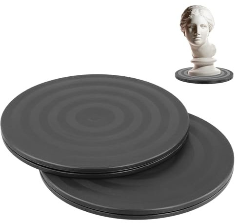 QWORK® Lot de 2 Plateaux tournants Robustes de 20 cm avec roulements à Billes en Acier, Plateau tournant Double Face à 360°, pour l'électronique, Les Plantes et l'artisanat