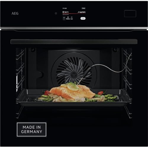 AEG Wifi Einbau-Dampfbackofen, Multidampfgarer, Serie 8 Touch-Swipe-Display mit Schritt für Schritt assistiertem Kochen, Made in Germany, 100% Auto-Dampf, App-Rezepte, TB8SB72WAB