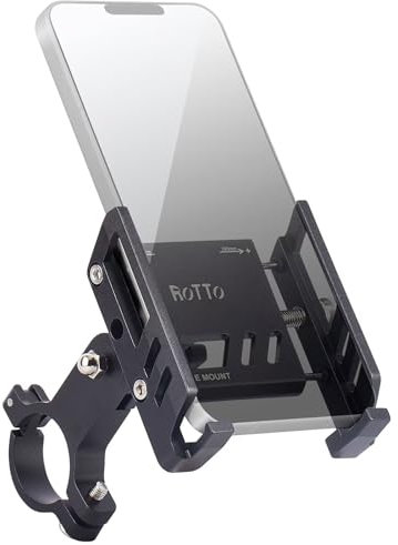 ROTTO Porta Cellulare Bici Supporto Telefono per Bicicletta e Moto Rotazione a 360 Gradi in Lega di Alluminio, Montaggio Universale
