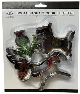 Pack of 4 Scottish Icons Cookie Cutters - Thistle Unicron Highland Cow Unicorn