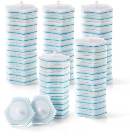 CLEANHOME Disposable Toilet Brush Refills Pack of 60,Lasting Hygiene | Toilet Wand Refills Contain Built-in Cleaning Solution for All-around,Efficient Toilet Cleaning that Prevents Odors