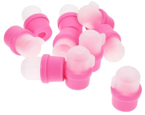 DEARMAMY Tappi per Rimozione Smalto Semipermanente Rosa 20 Pezzi in Resina Comodi e Facili da Indossare per Uso Professionale e Personale