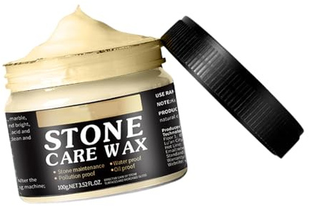 Stone Care Wax - Marmor Polierwachs Stein | Polierwachs Granit Für Marmor | Steinpolitur Naturstein Politur | Steinpflege Bienenwachs Möbelpolitur | Steinpolitur Glanz | Steinpflege Politur
