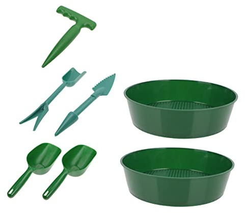 Milisten 2 Ensembles Outils de Jardinage Complet de Tamis Sondes de Plantation Transplantoir Perforateur Accessoires pour Cultivation de Plantes Entretien de Jardin