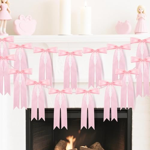 Vorgeschraubte rosa Bogen Girlande Banner - 6,6 fuß süße Party hängende Dekorationen für Frauen kokkette Geburtstag brautdusche Hochzeit verlobung Bachelorette mädchen Baby duschzubehör