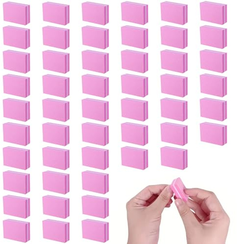50PCS Mini Nail Buffer Blocks, Professional 100/180 Grit Sponge Sanding Blocks, Double Sided Buffer Sanding Block File, Nails Art Tool for Salon Home Use, Gel Natural Nails