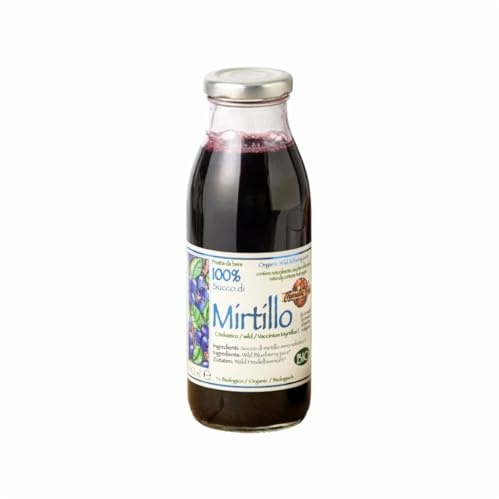 Agritur - Succo di Mirtillo Nero Selvatico Biologico 330ml – 100% mirtillo pressato, ricco di polifenoli e antiossidanti, senza acqua o zuccheri aggiunti, puro e naturale