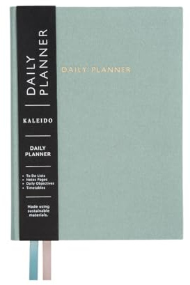 Undated Daily Planner Notebook | To Do Lists Hourly Schedule Note Pages | B6 | Sage