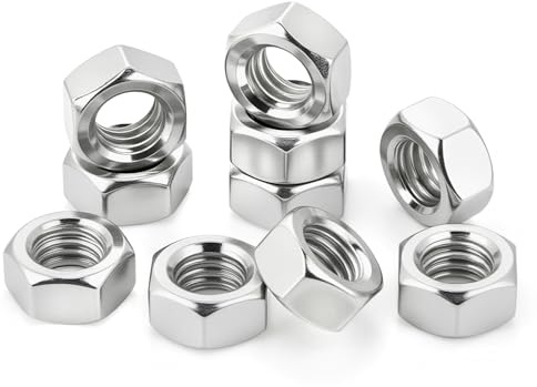 M2(2mm) Stainless Steel Hex Nuts for Bolts & Screws Full Nuts with Coarse Thread DIN 934(Pack of 100)