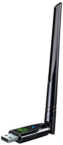 Astrulink 900M WiFi 6 & Bluetooth 5.3 USB Adapter - 5dBi High Gain Long Range Dual Band 2.4G/5G for PC Built-in Driver Desktop Laptop Windows 11/10