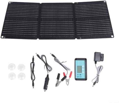 Lot de 3 panneaux solaires monocristallins pliants de 90 W, panneau solaire pliable 90 W, kit de chargeur de batterie portable pour véhicule à batterie 12 V/24 V (A)