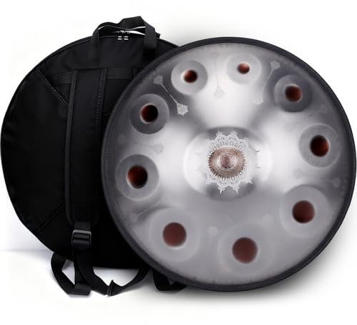 SINGOFIRE Premium Handpan Drum, Print Handpan Drums for Adults, 22 Inch 432Hz 10 Notes D Minor Kurd Handpan, Celestial Bloom Collection - Golden Eye Nebula