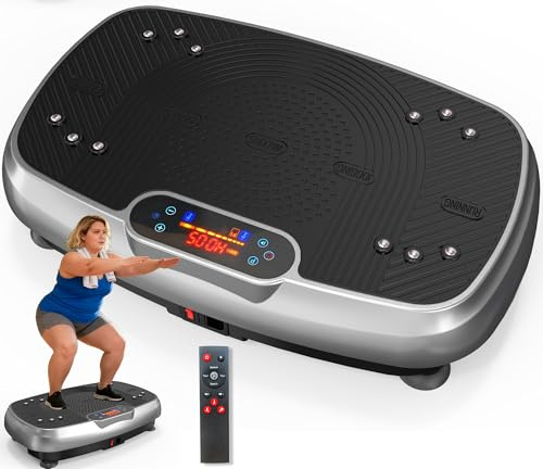 Piastra vibrante migliorata con doppi motori per perdere peso, allenamento tutto il corpo, costruzione muscolare, supporto vibrante, capacità 150 kg, pedana vibrante, allenamento domestico (grigio)