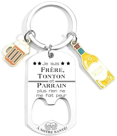 JRZDFXS Cadeau Parrain Porte clef Demande Parrain,Cadeau veux tu etre mon Parrain Noel Bapteme Demande,Décapsuleur Original annonce parrain porte cle (1)