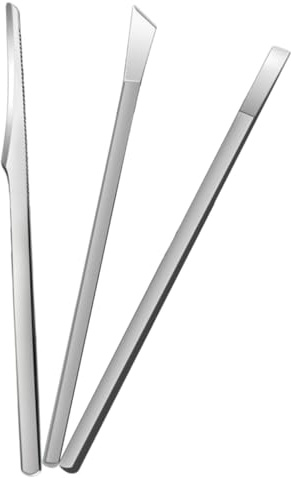 Kit de Pedicura Plata para Pies de 3 Piezas, Acero Inoxidable | Remueve Piel Seca y Callos, Uso Doméstico, Exfoliación de Piel Áspera, Set Profesional