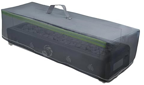 Tewzafiya Couverture De Brasero | Protecteur En Tissu Oxford Avec Rayures Lumineuses | Couverture De Brasero Carré - Pour Jardin Cour Jardin Arrière Ferme Chemin d'accès