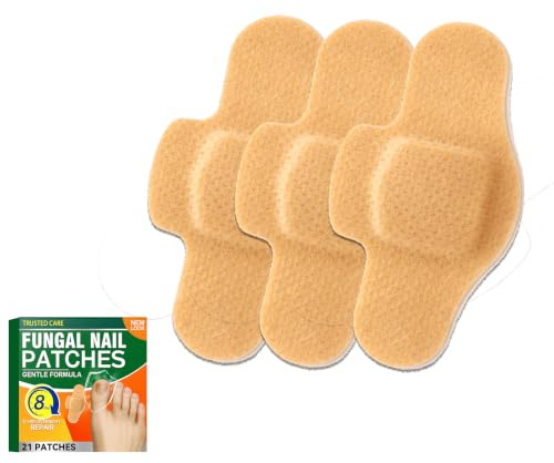 Fungal Nail Patches, Toenail Fungus Treatment Extra Strength, Hydrogel Nail Repair Patches for Overnight Use, Helps Improve Appearance of Damaged and Discolored Nails, Non-Slip (21 Count (Pack of 1))