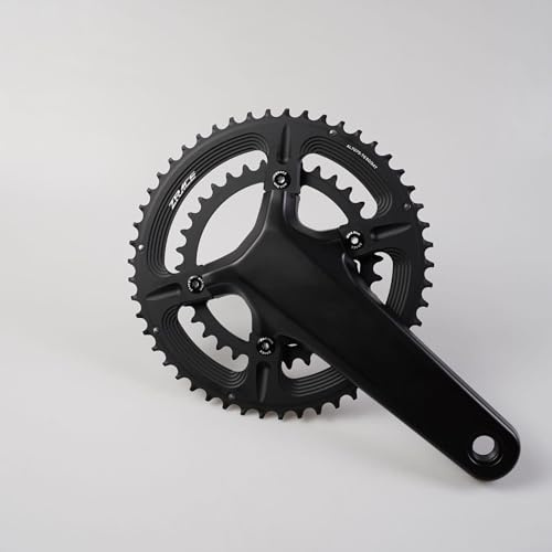 LatoYard Shimano 105/Ultegra/Dura-Ace Asymmetrisches Rennrad Kettenblatt 50-34T 110BCD 4-Bolzen Kompatibel mit FC-R7000/R8000/R9100 Kurbelgarnitur, Schwarz