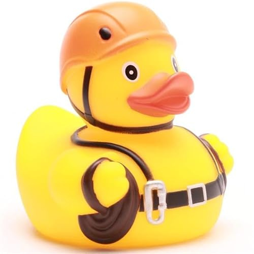 Duckshop I Badeente Bergsteiger I Quietscheente I Quietscheentchen L: 8,5 cm I Geschenk für Extremsportler I Präsent für Sammler