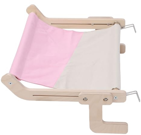 Trespolo per davanzale per gatti, struttura in legno robusta, comoda amaca a muro, per comodino e cassettiera (Rosa)