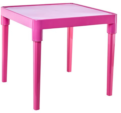 KMND Kindertisch Kinder Tisch Kunststoff - Kindertisch ab 2 Jahre 3 4 5 Jahre - Spieltisch Lern Tisch ergonomisch - stabil & sicher - für Kinderzimmer Indoor Outdoor, 51 x 51 x 47 cm, Rosa