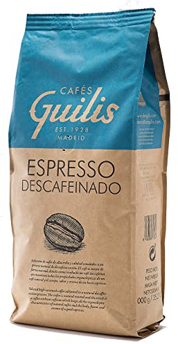 CAFES GUILIS DESDE 1928 AMANTES DEL CAFE - Café en Grain Décaféiné Arabica De Torréfaction Naturelle 1 kg