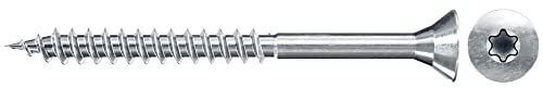 fischer ClassicFast II 4,0 x 60, blauverzinkte Spanplattenschraube mit Senkkopf, Innenstern TX und Teilgewinde, für eine universelle Verwendung in allen Holzbaustoffen, 200 Stück