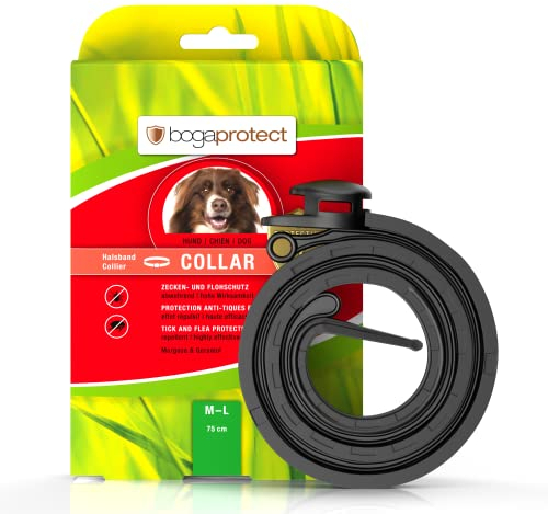 bogaprotect Collar - Floh und Zeckenhalsband für Hunde Natürlicher Zeckenschutz bis zu 12 Wochen Zecken Flohschutz 100% natürliche Inhaltsstoffe, M-L (75cm), UBO0361