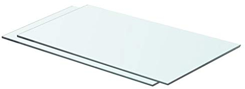 Tidyard 2 STK. Glas Transparent Wandregal Glas mit 8mm ESG Sicherheitsglas Regalboden Glas Badregal Glasregal Glasboden Einlegeboden aus Gehärtetes Regalböden Badablage Verschiedene Größen 60 x 30 cm
