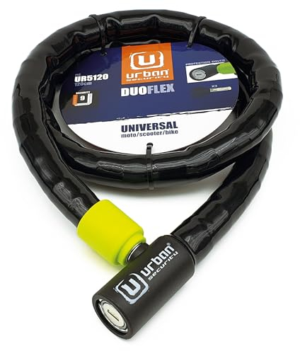 URBAN UR5120 Catena Pitone Moto Antifurto Cavo Articolato Duoflex Acciaio Rinforzato Universale Bicicletta, Scooter, 120cm