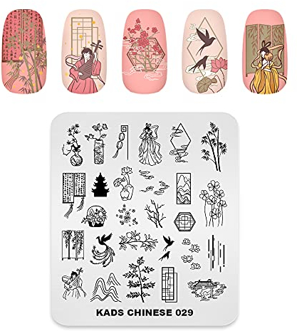 KADS Plantilla de arte de uñas estilo chino Nail Stamping Plate Nail Art DIY Imagen Manicura Herramienta (CN029)