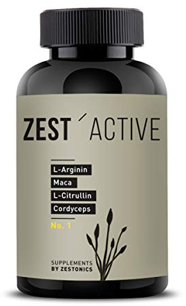 ZEST'ACTIVE L-Arginin Base, L-Citrullin, Maca, Cordyceps - 120 Kapseln