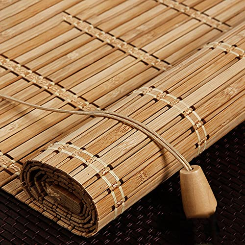 JIAOLUN123 Bambus Rollo Retro Jalousine Bambusrollo Seitenzugrollo Bambus Raffrollo Natur Holzrollos Lichtfilter Sonnenschutz und Sichtschutz Rollo Für Fenster und Türen,Maßanfertigung (120 x 160 cm)